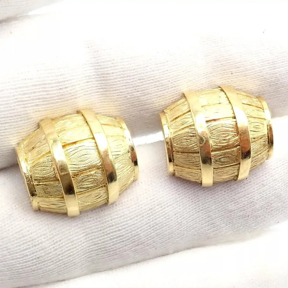 Rare! Vintage Cartier 18k Yellow Gold Barrel Cufflinks 1970's